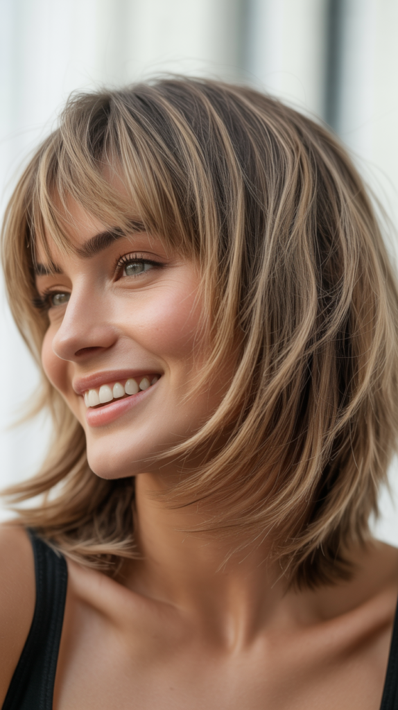 Choppy Bob with Long Bangs for Versatility