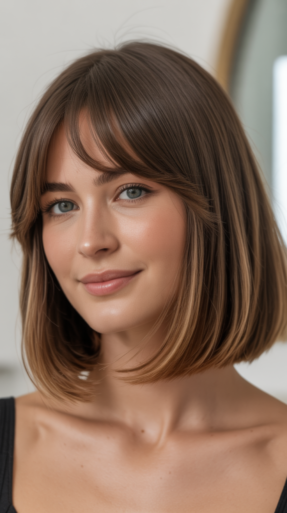  Minimalist Bob with Curtain Bangs