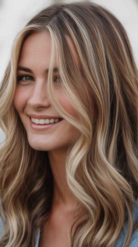 Pale Blonde Highlights with Mushroom Brown Lowlights