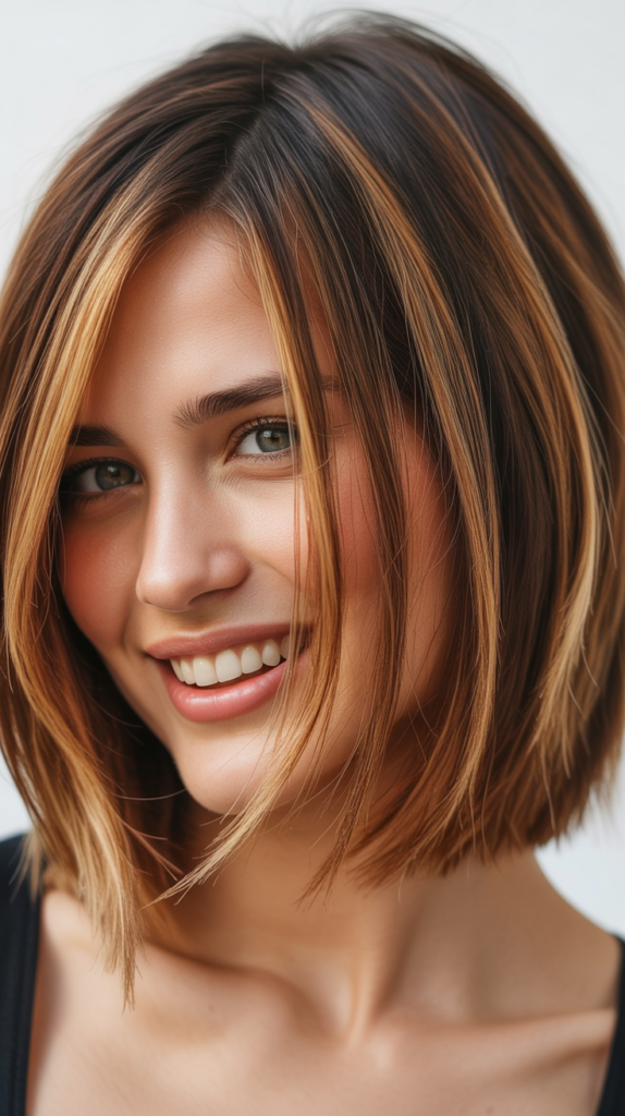 Choppy Bob with Warm-Toned Balayage