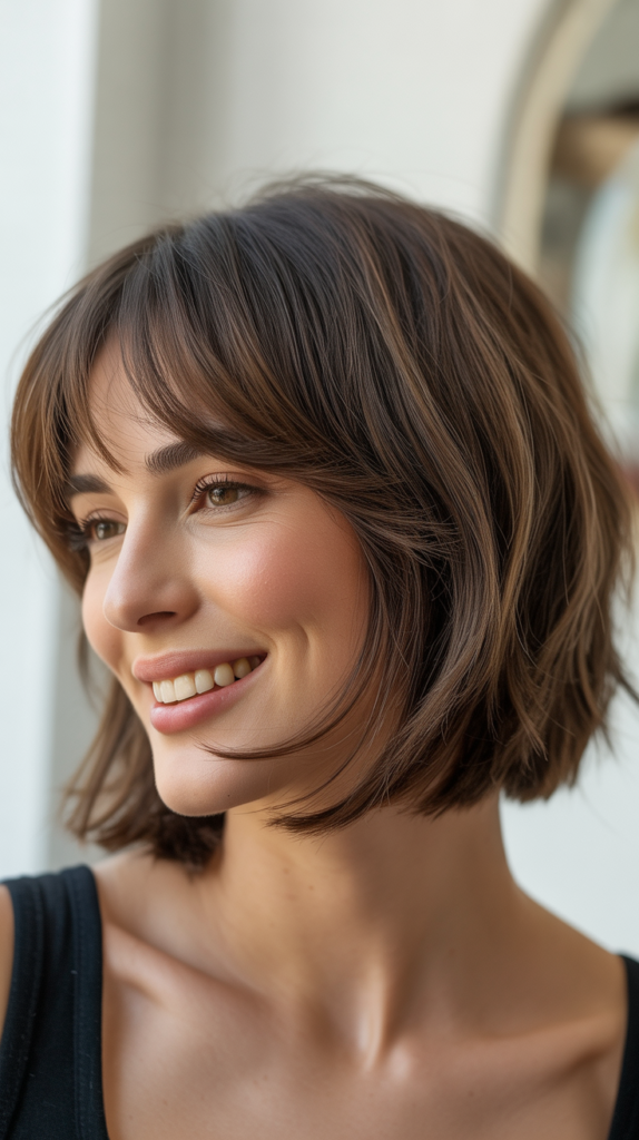 Beautiful Choppy Bob Haircuts for Fine Hair Bangs