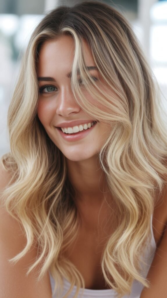 Bright Blonde Balayage for Summer