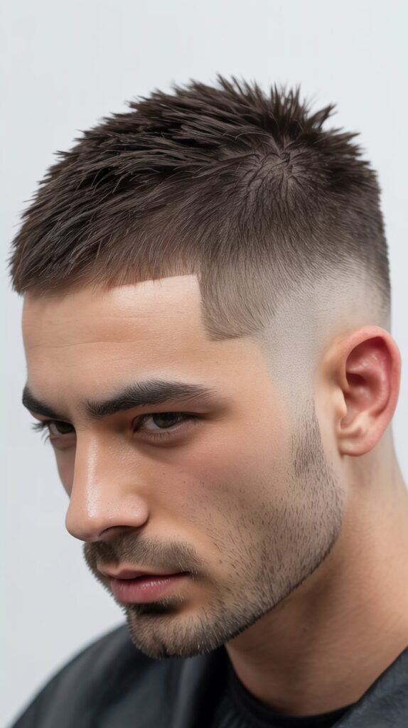 Choppy Buzz Cut Fade
