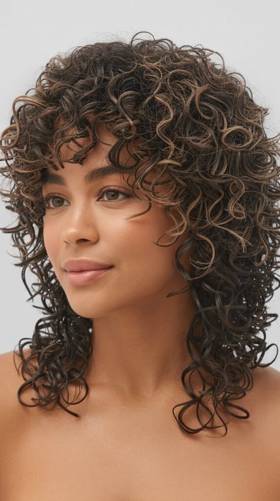 Layered Curly Afro