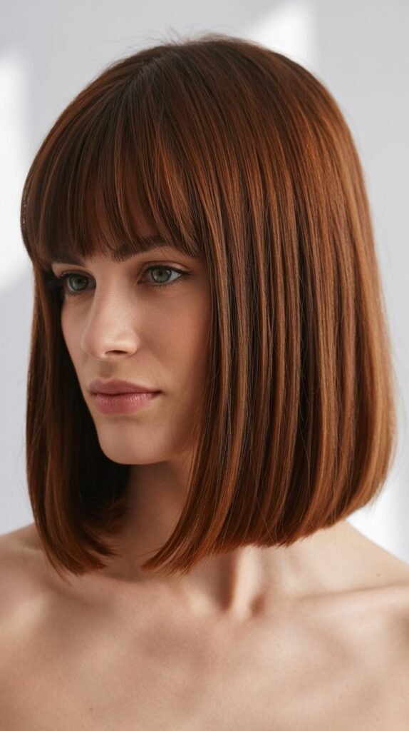 Long Bob with Brow-Skimming Bangs