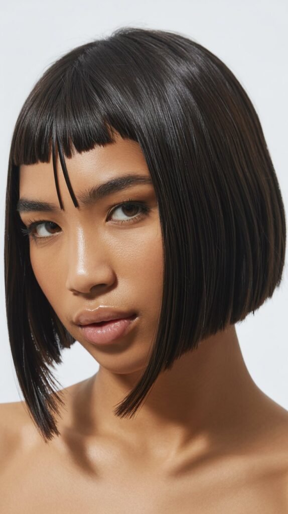 Angled Bob with Micro Bangs