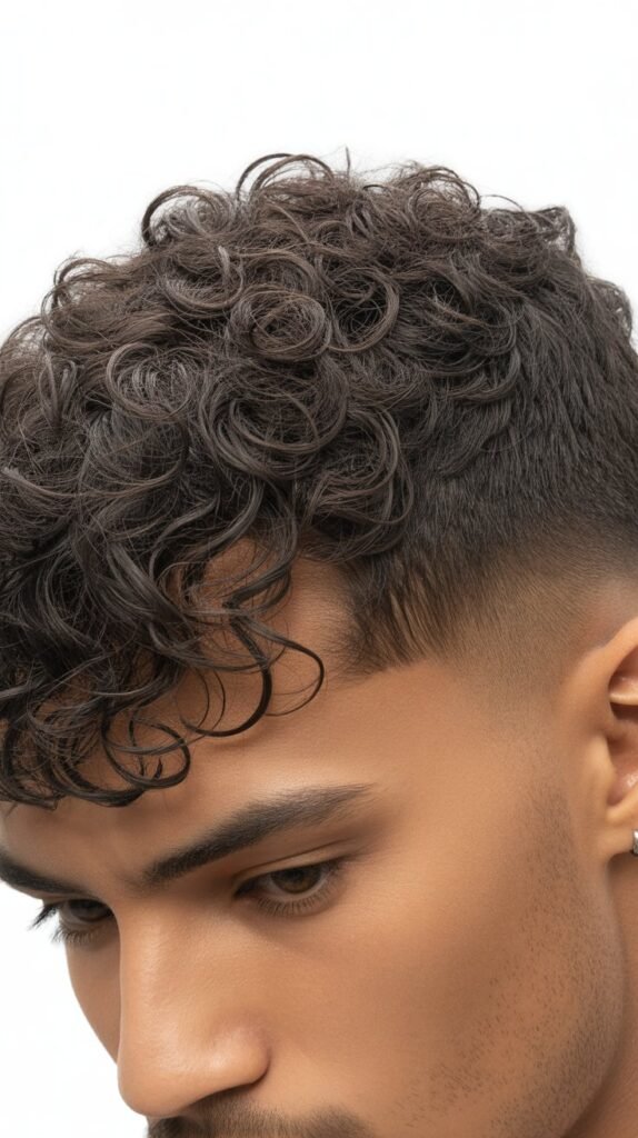 Curly Textured Crop with Fringe