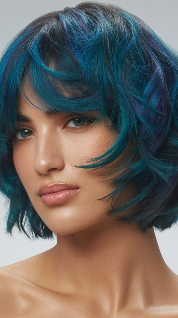 Textured Bob with Bold Color