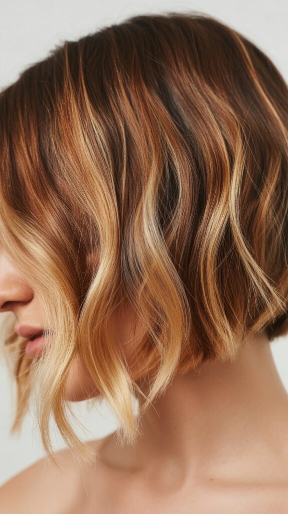 Choppy Bob with Rooted Blonde Balayage