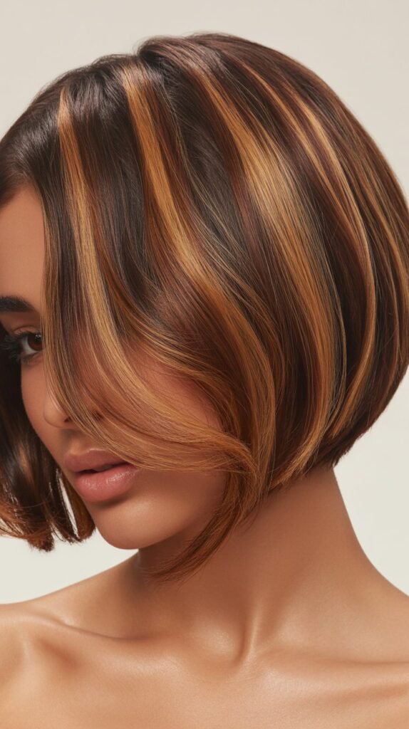 Chocolate Caramel Melt on Short Hair