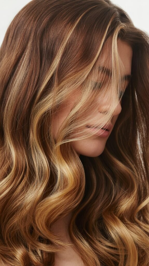 Caramel Lowlights and Blonde Highlights