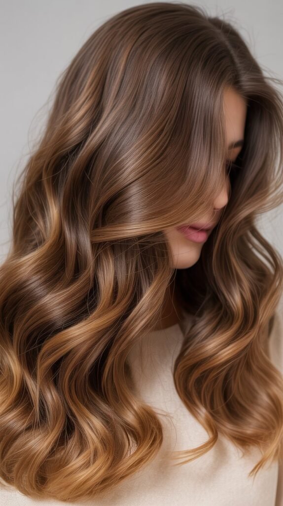 Caramel Balayage on Fine Brown Hair