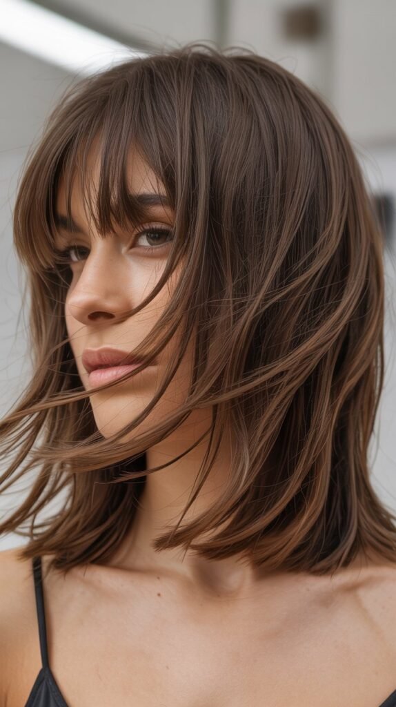  Choppy Long Bob with Curtain Bangs