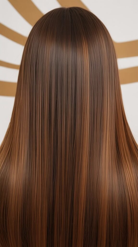 Caramel Highlights for Fine Straight Hair