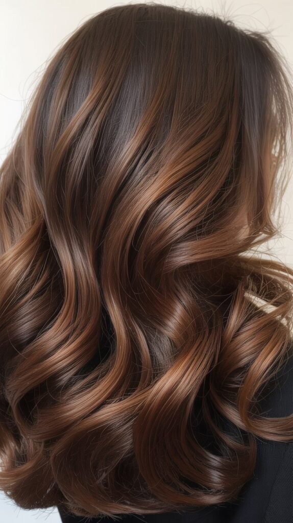 Espresso Balayage for Thick Hair
