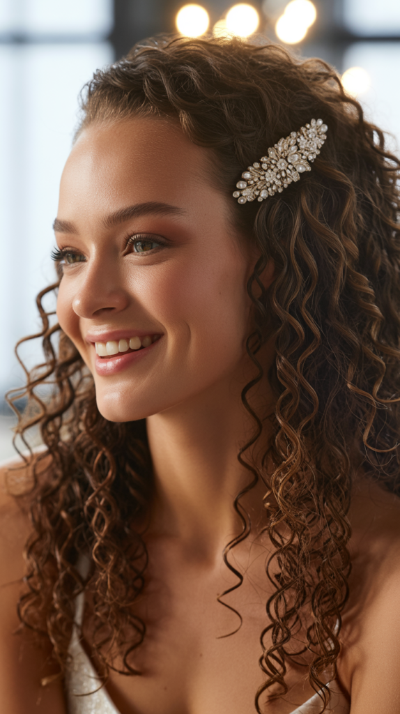 Jeweled Hairpin Half Up