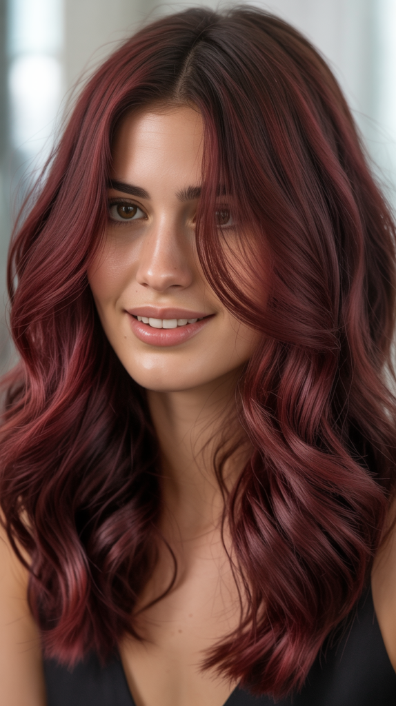 Burgundy with Dark Roots