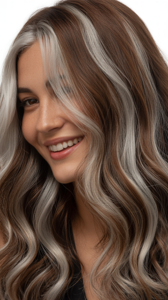 Smoky Brown with Silver Highlights