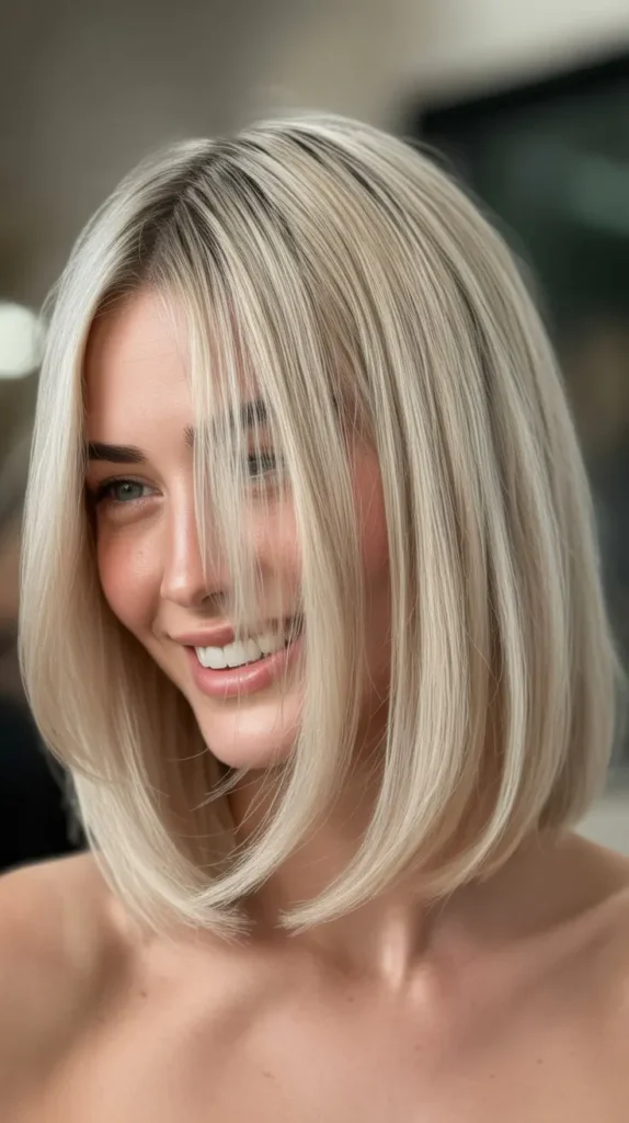Long Bob with Platinum Blonde