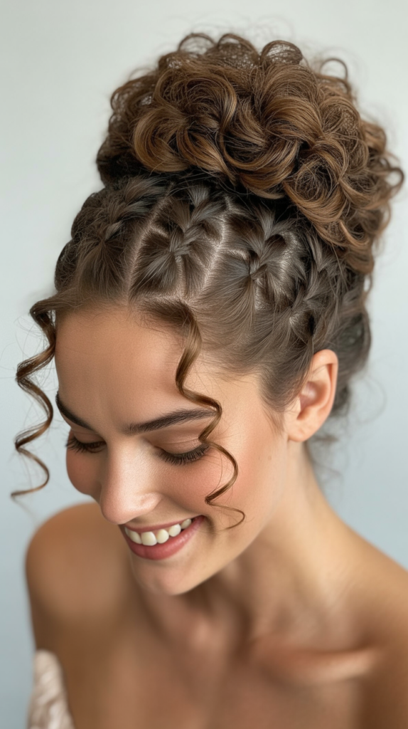 Braided Curly Updo