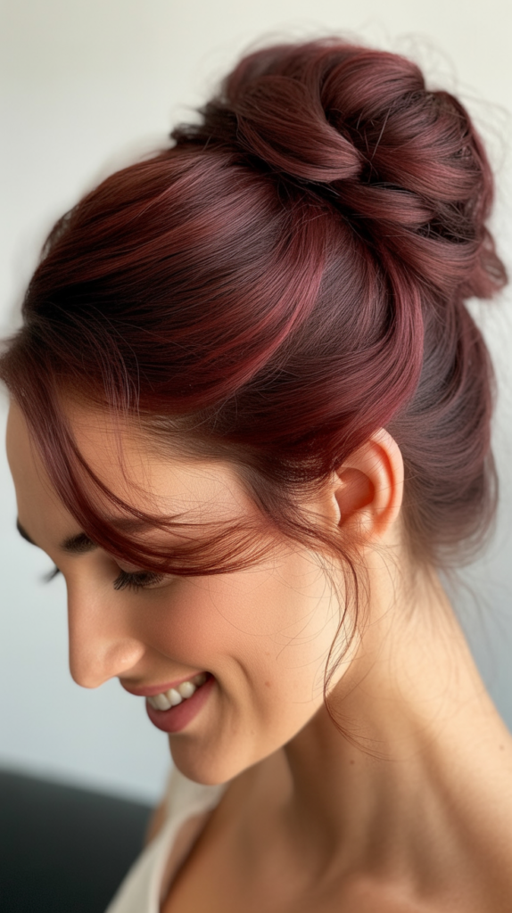 Burgundy Updo