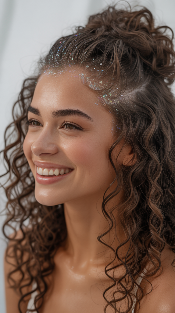 Glitter Roots Half Up