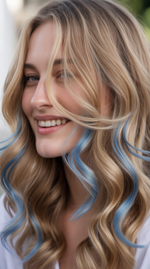 Biscuit Blonde with Cornflower Blue Babylights