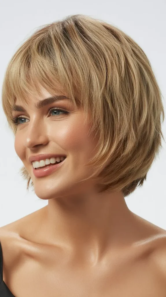 Choppy Bob with Tapered Bangs