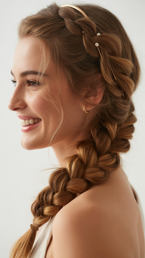 Side Braid with Hair Accessories