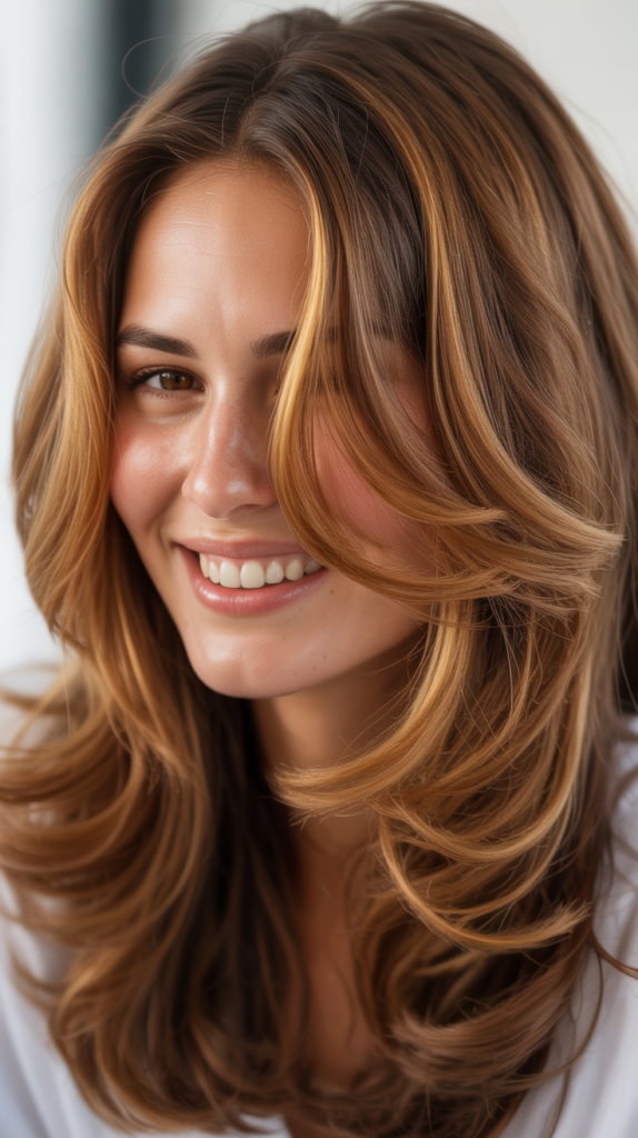 Golden Caramel Highlights for Maximum Brightness