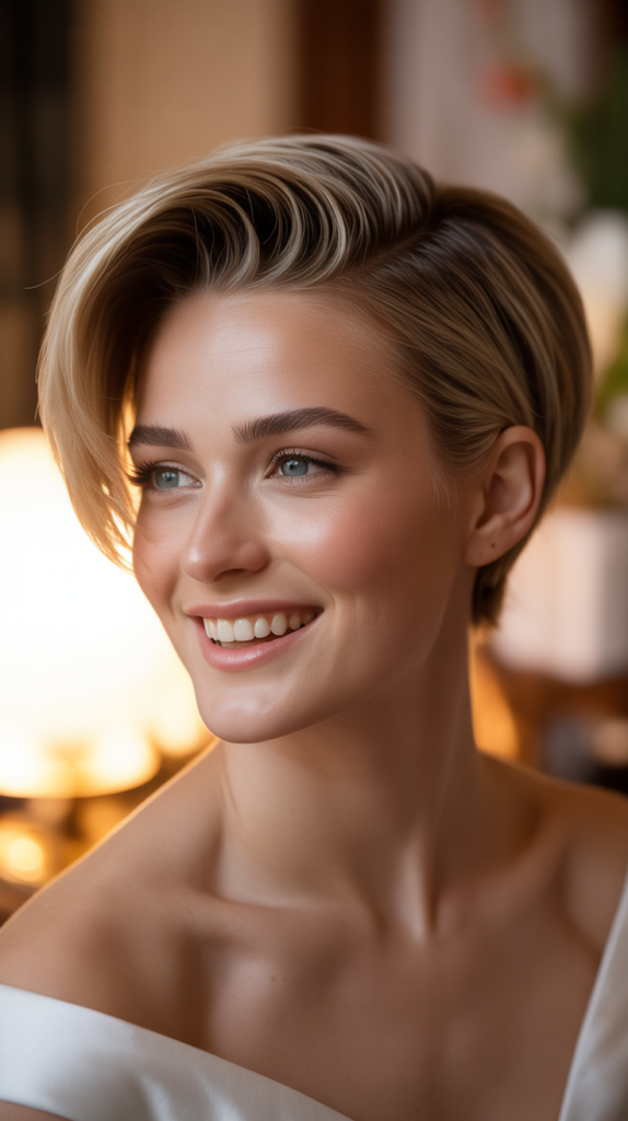 Side Part with Dramatic Sweep