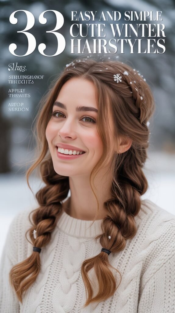 33 Easy and Simple Cute Winter Hairstyles