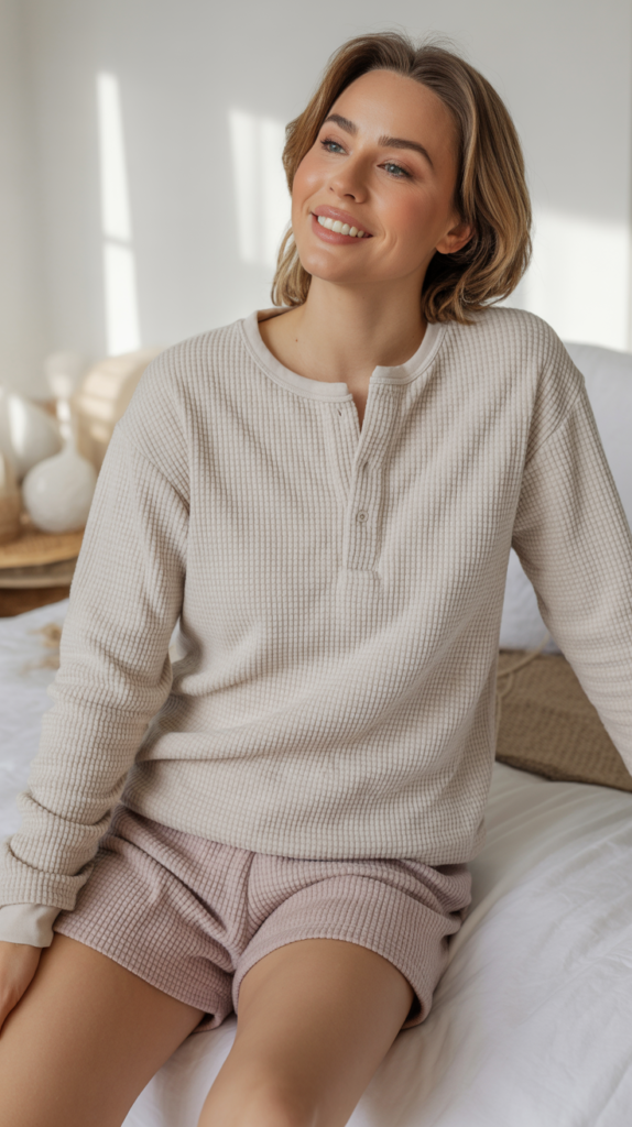 Thermal Henley with Soft Shorts