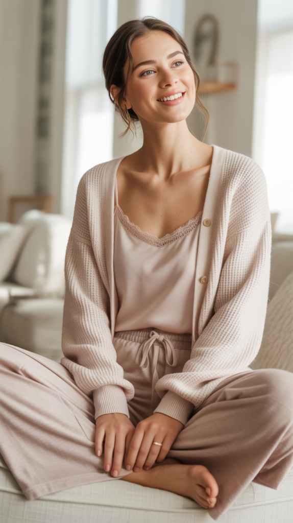 The Cardigan and Cami Set with Soft Pants