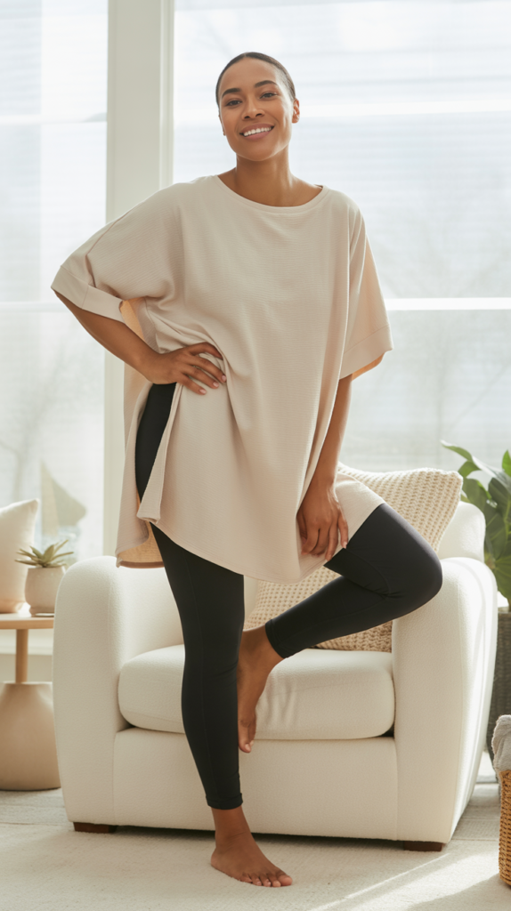 Oversized Tunic with Fitted Bottoms