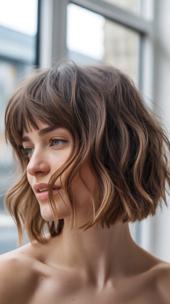 Best 27+ Choppy Bob Haircuts for Thick Hair 6 Shaggy Choppy Bob with Bangs