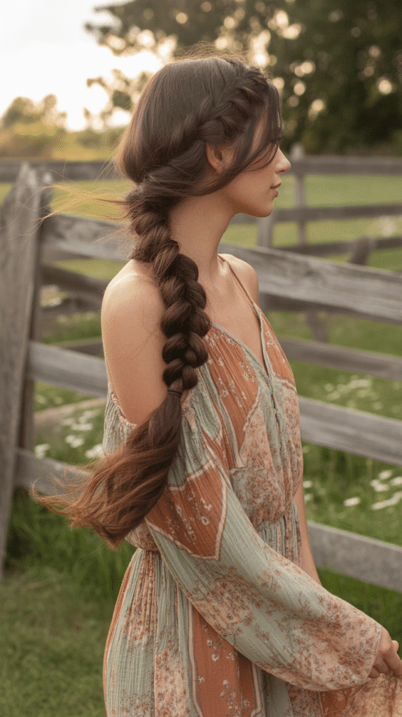 27+ Easy Wedding Guest Hairstyles for Long Hair 18 Rope Braid Ponytail
