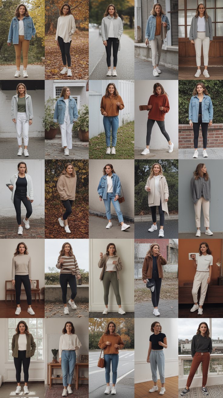 33 Sporty Casual Fall Outfits for Women with Sneakers