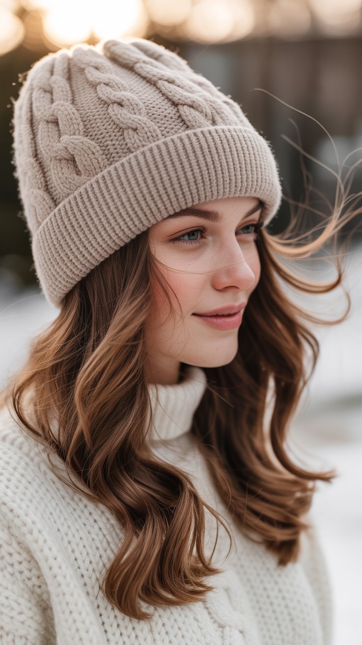 Cozy Cute Winter Hairstyles with Beanies
