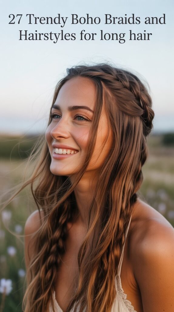 27 Trendy Boho Braids and Hairstyles for Long Hair