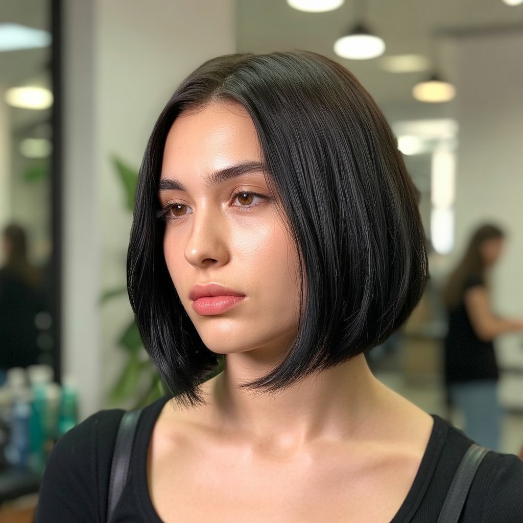 27+ Expert-Approved Hairstyles for Thin Hair and Round Faces 5 A-Line Bob with Graduated Layers