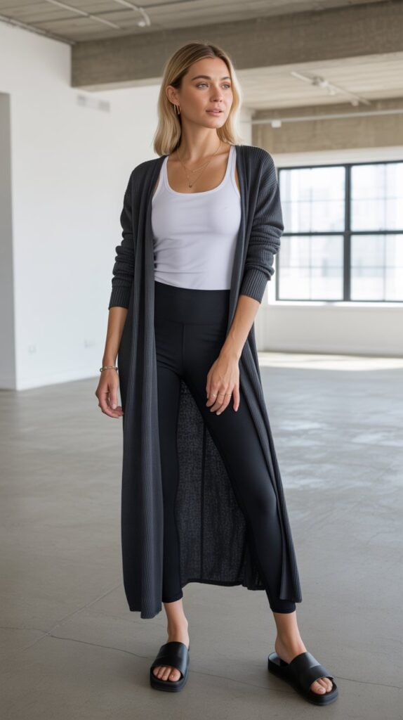 33 Chic Self Care Sunday Outfit Ideas to Dress to Impress 29 The Duster Cardigan Over Basics