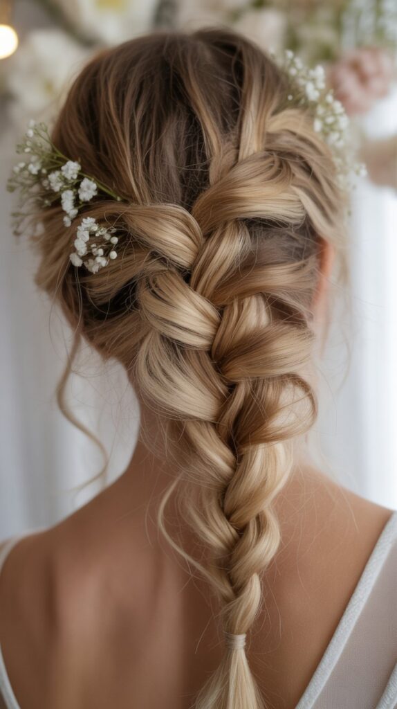 33 Best Half-Up, Half-Down Bridal Hairstyles 15 Fishtail Braid Half-Up