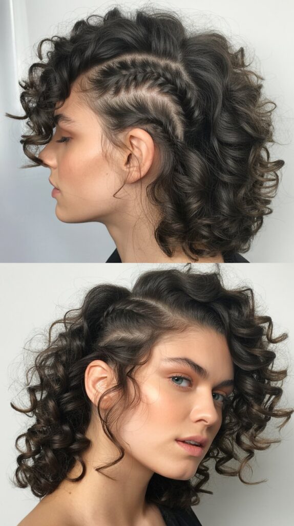 33 Modern Half Up Half Down Curly Hair Ideas That Will Turn Heads on Any Occasion 29 Asymmetrical Braid Half Up