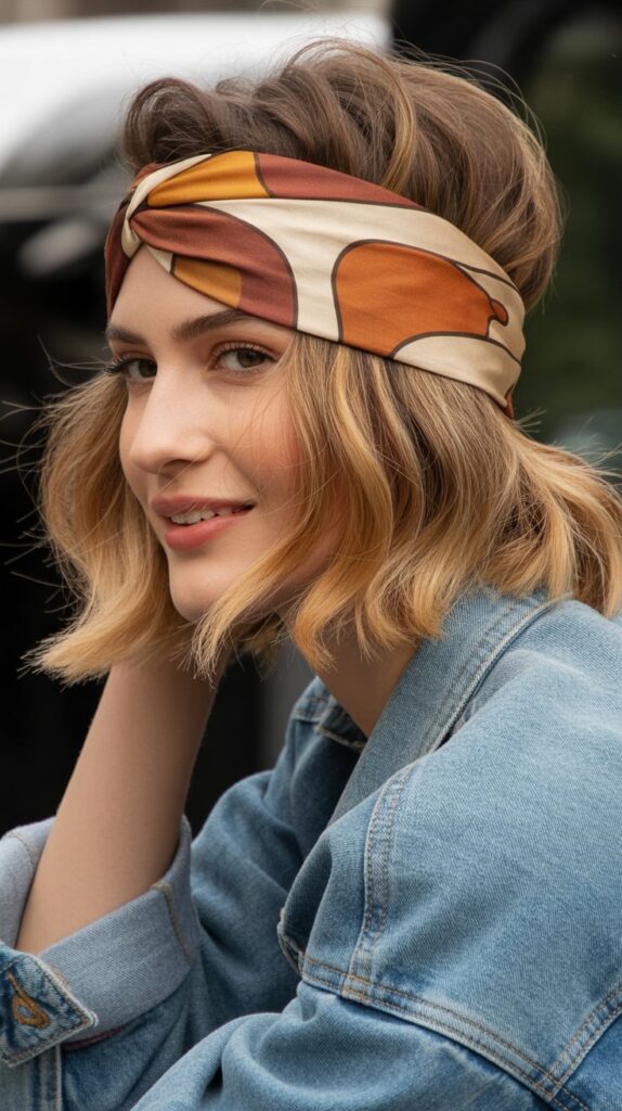 Thick Headband with Textured Shag Cut