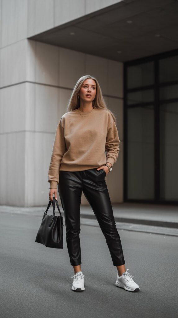 32 Chic Casual Fall Outfits for Women in Their 30s 22 The Elevated Sweatshirt Style