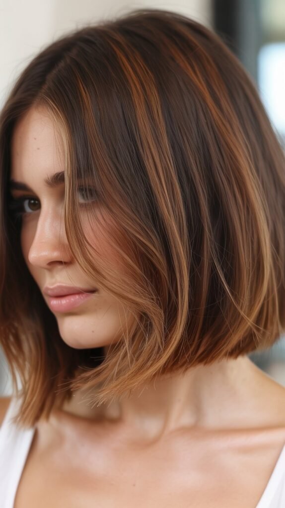 Medium Angled Bob with Subtle Ombre