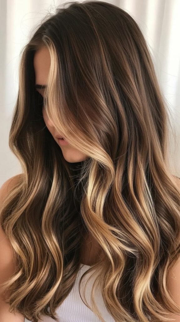 Chocolate Balayage with Blonde Ends