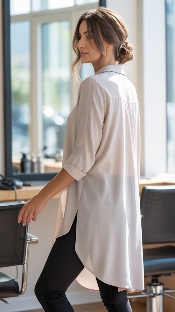 Black Leggings with Longline Tunic Top