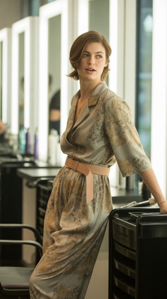 Printed Jumpsuit with Belt